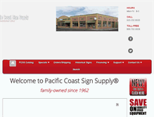 Tablet Screenshot of pacificcoastsignsupply.com